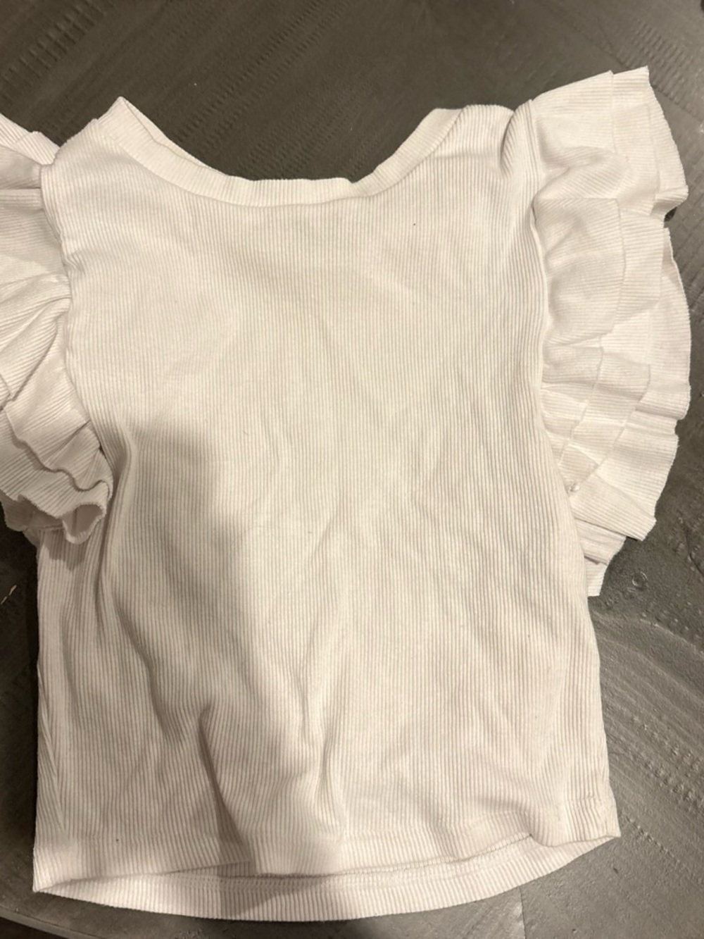 Zara White Ruffle Sleeve Top